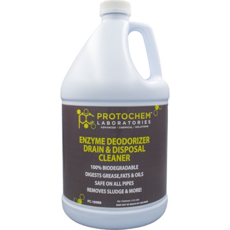 Protochem Laboratories Live Liquid Enzyme Drain/Disposal Cleaner/Odor Eliminator, 1 gal., PK4 PC-189BB-1